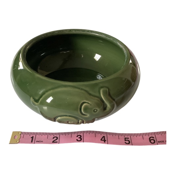 Majolica Elephant Mother And Baby Embossed Ceramic Planter Green Vintage EUC - Picture 11 of 13